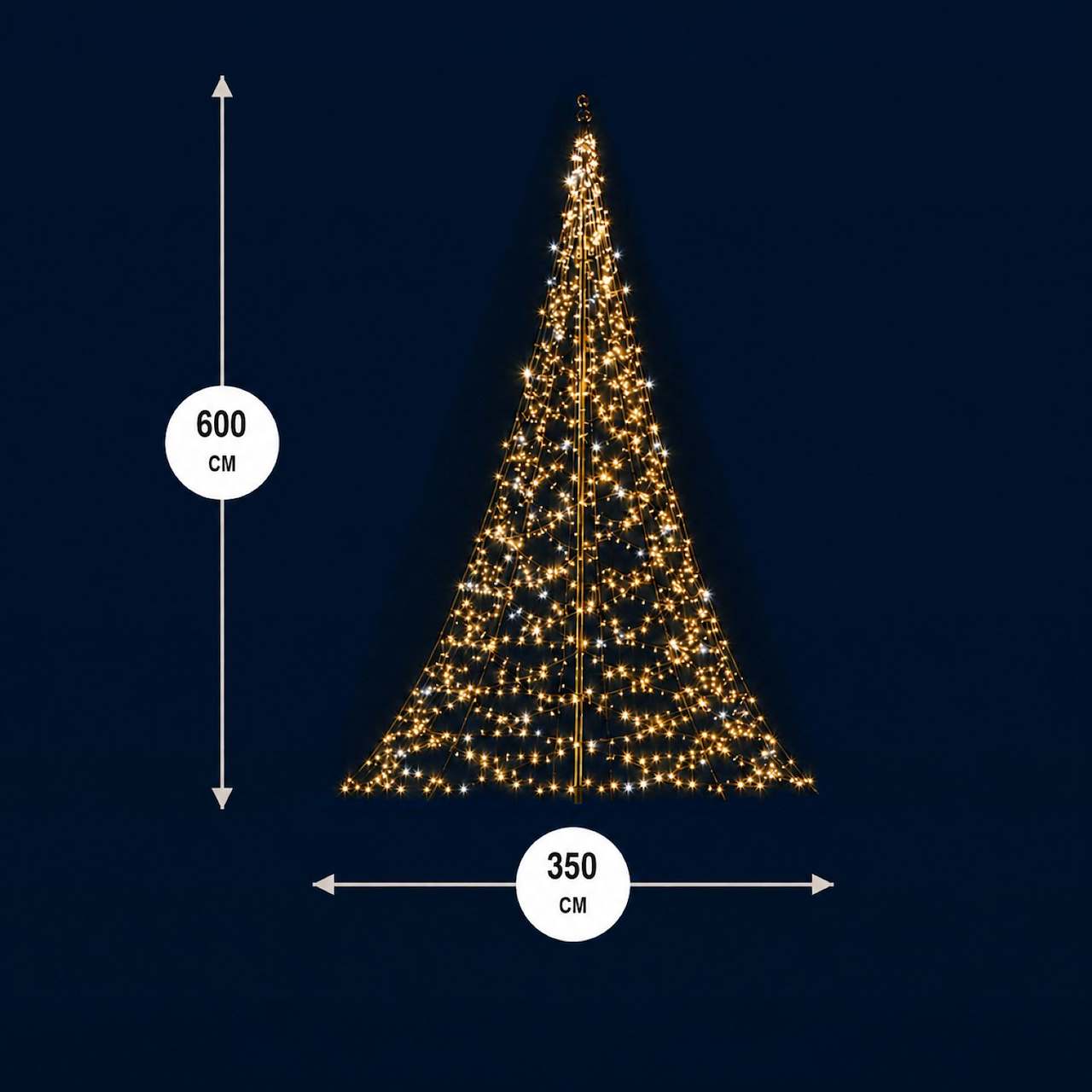 Fairybell Standard | 6 metre | 1200 LED lights | Including pole | Warm white | Twinkle
