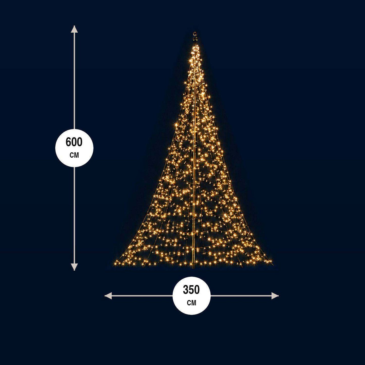 Fairybell Standard | 6 metre | 1200 LED lights | Including pole | Warm white