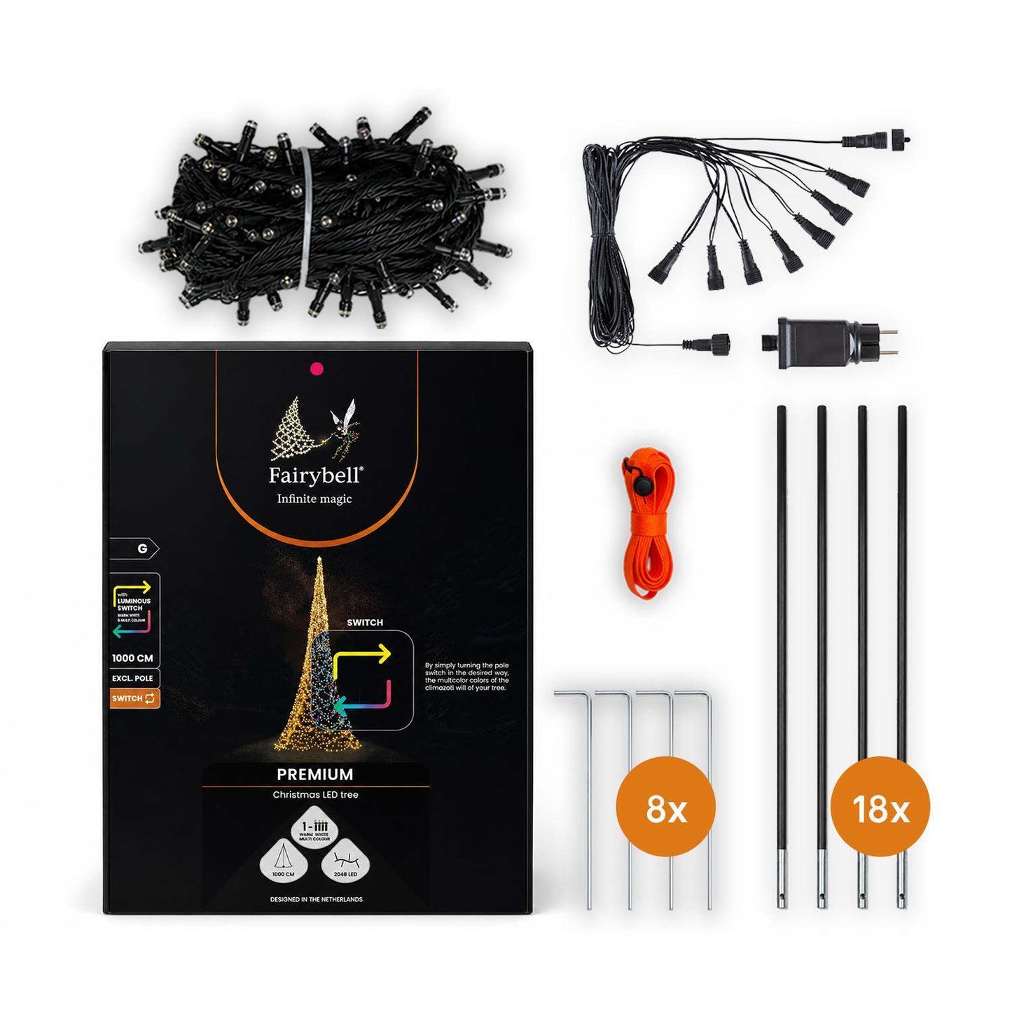 Fairybell Premium | 10 Meter | 2048 LED-Lichter | Luminous Switch |