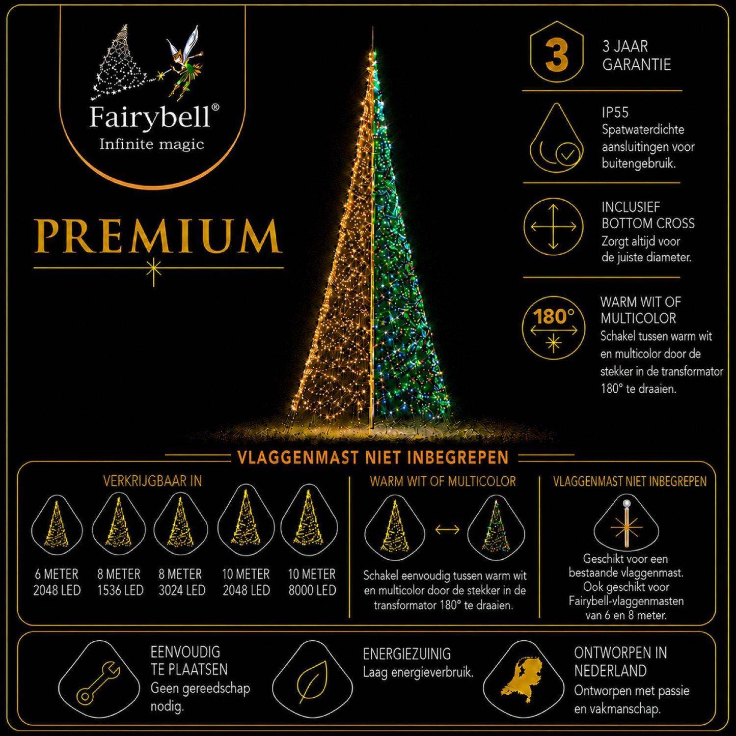 Fairybell Premium | 6 Meter | 2048 LED-Lichter | Luminous Switch |