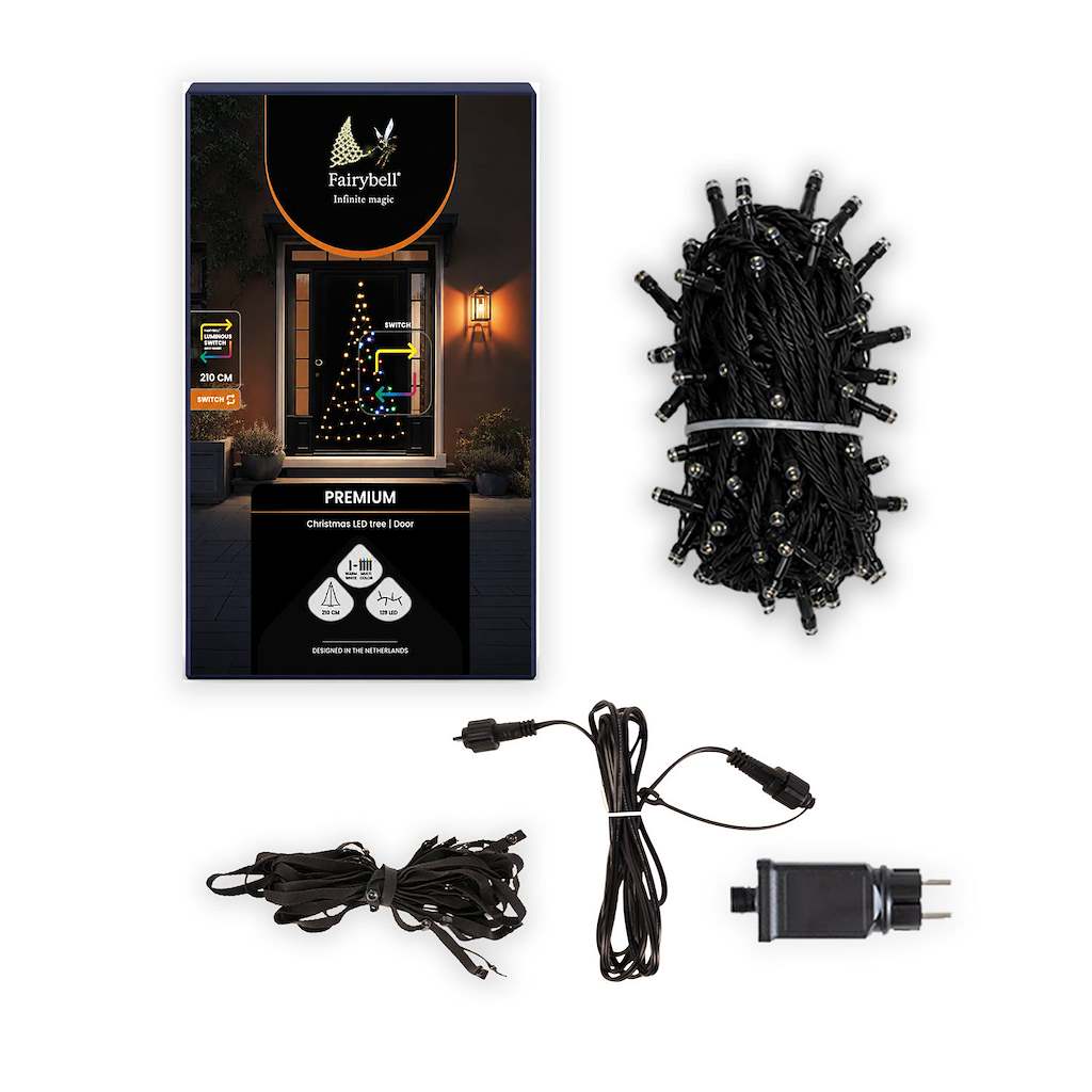 Fairybell Premium | Tür-Weihnachtsbaum | 2,1 Meter | 120 LED-Lichter | Luminous Switch |