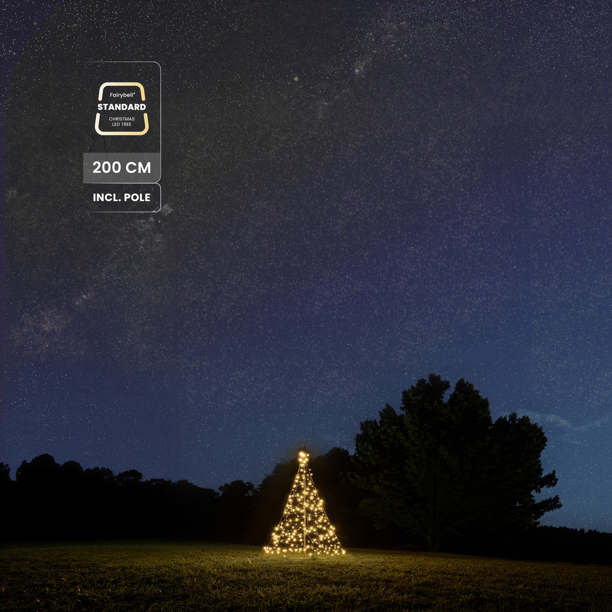 Fairybell Standard | 2 metres | 300 LED lights | Includes pole | Warm white |