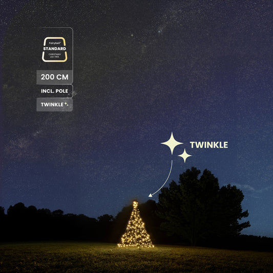 Fairybell Standaard | 2 meter | 300 LED-lampjes | Inclusief mast | Warm wit | Twinkle | Pre-order