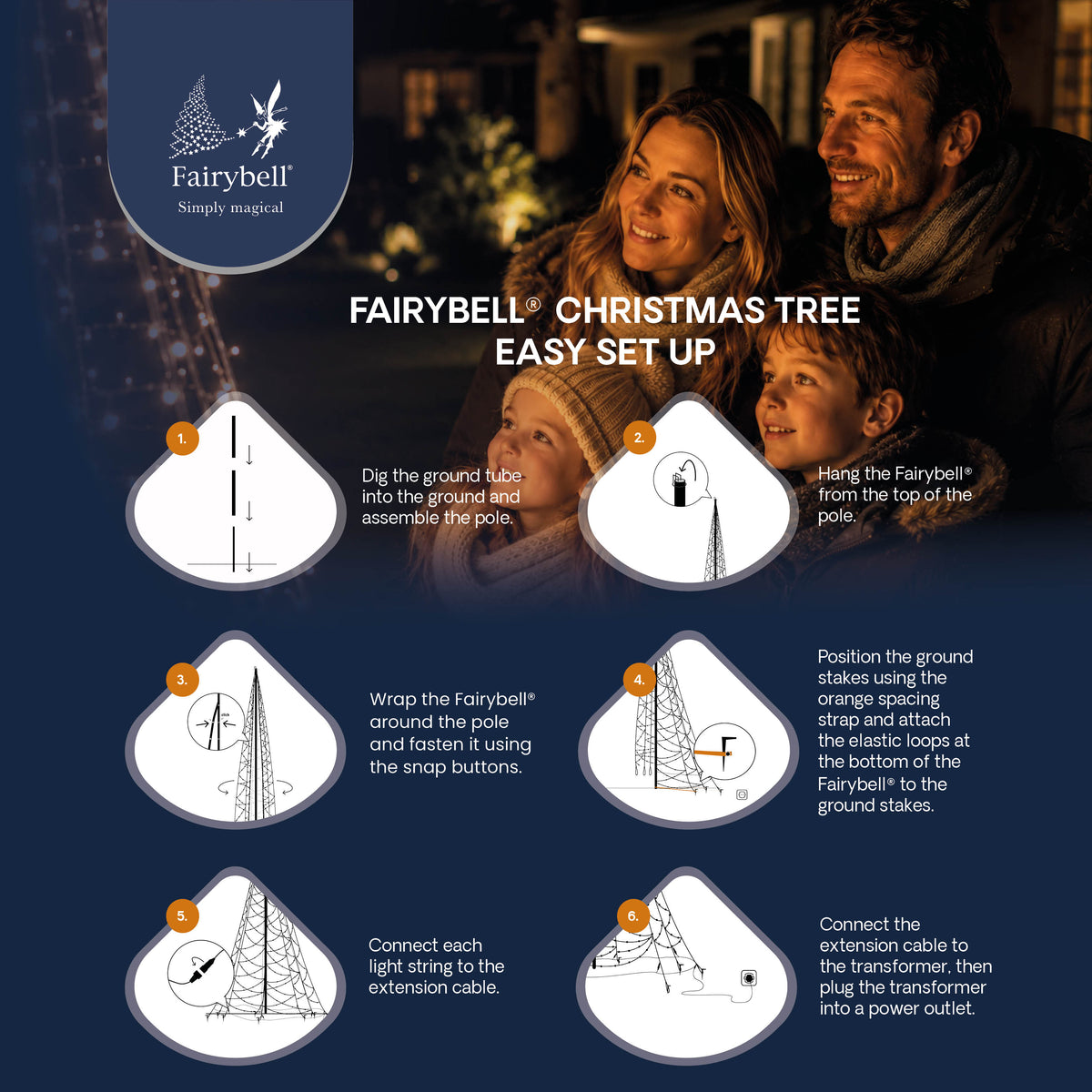 Fairybell Standaard | 3 meter | 480 LED-lampjes | Inclusief mast | Warm wit | Pre-order