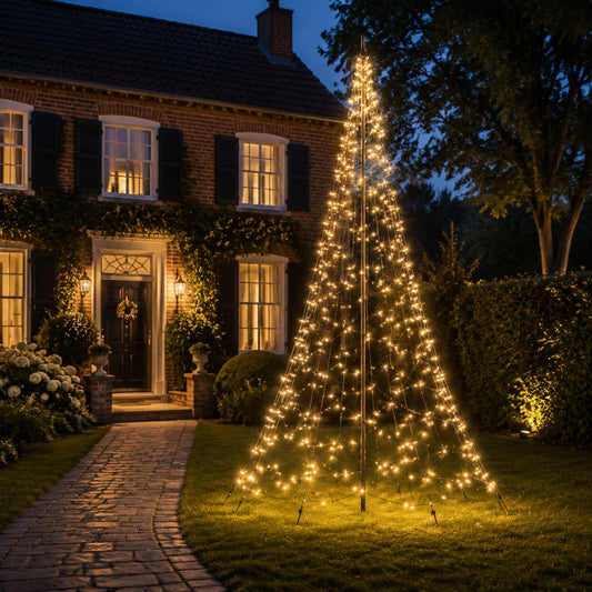 Fairybell Standard | 4 mètres | 864 lumières LED | Mât inclus | Blanc chaud