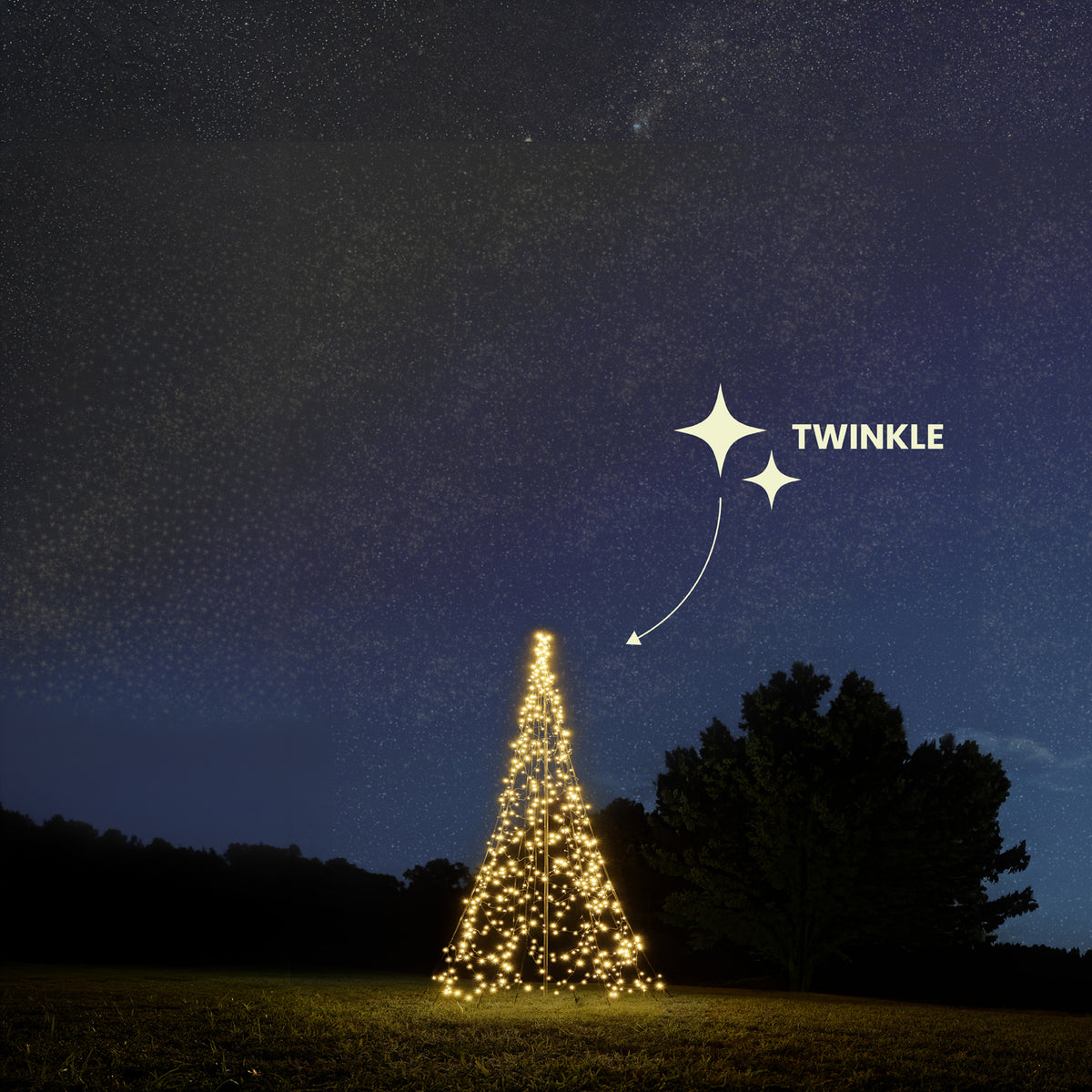 Fairybell Standaard | 4 meter | 864 LED-lampjes | Inclusief mast | Warm wit | Twinkle | Pre-order