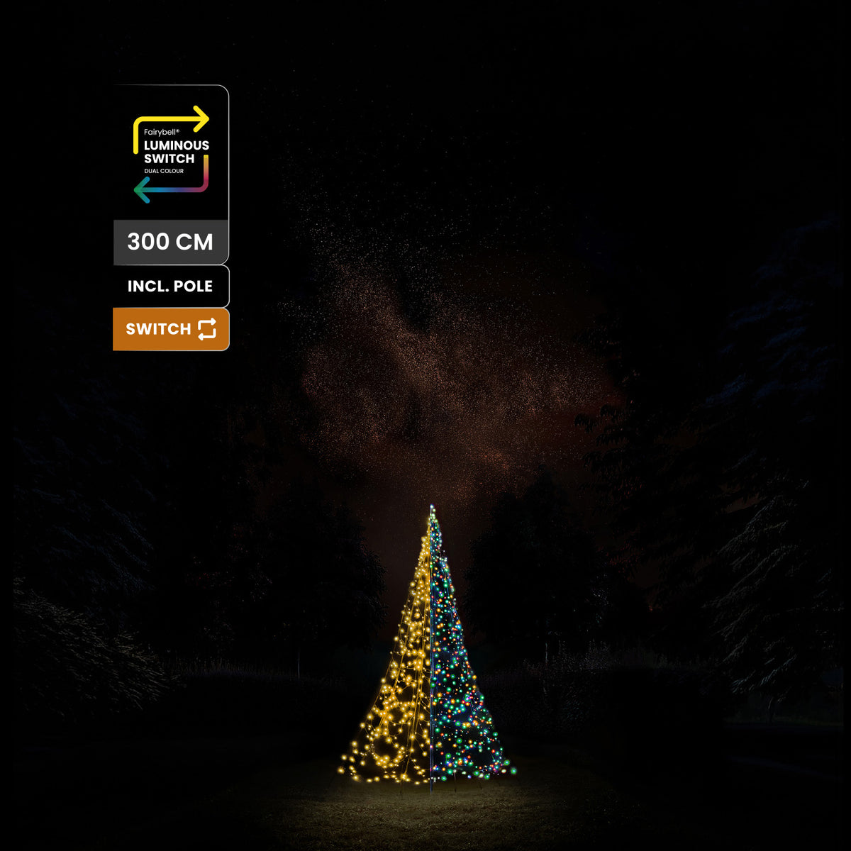 Fairybell Premium | 3 meter | 576 LED-lampjes | Inclusief mast | Luminous Switch | Pre-order