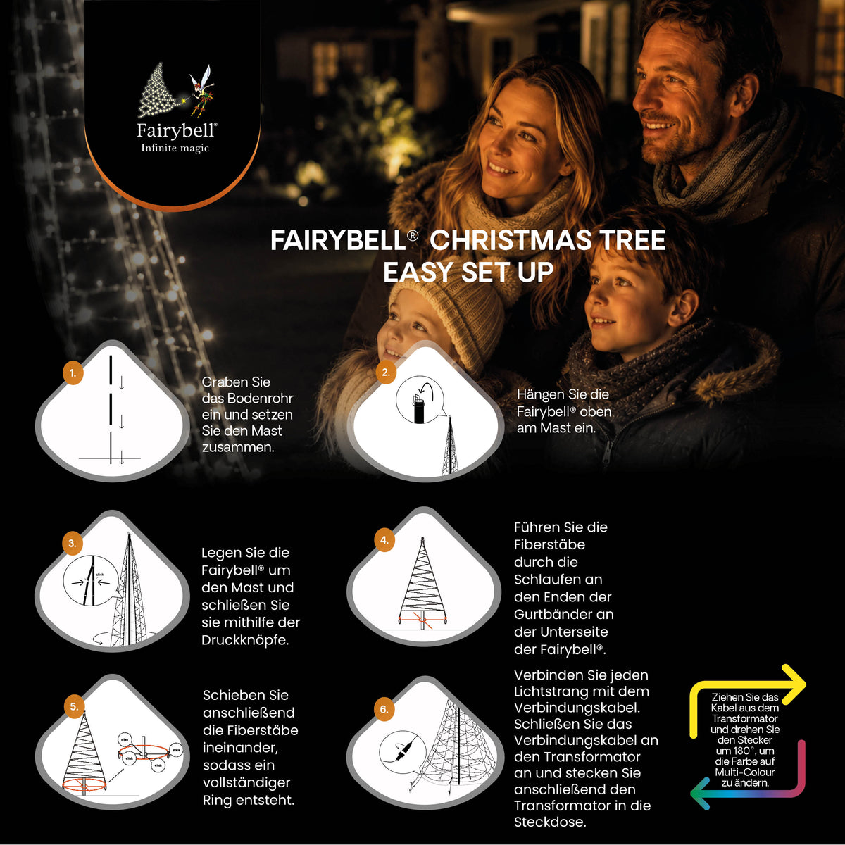Fairybell Premium | 3 meter | 576 LED-lampjes | Inclusief mast | Luminous Switch | Pre-order