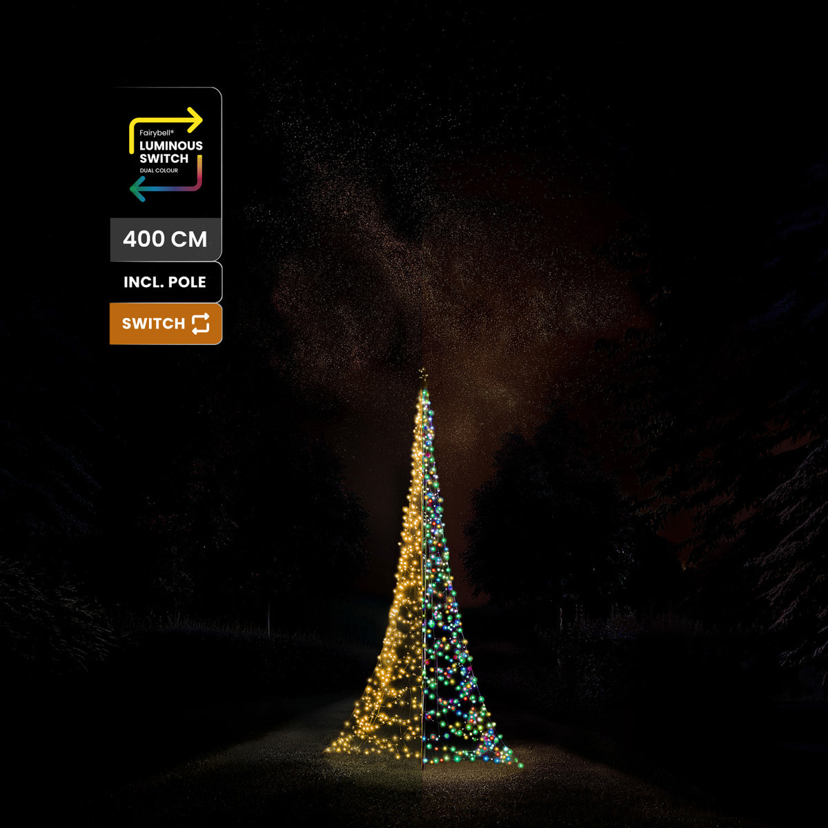 Fairybell Premium | 4 meter | 1536 LED-lampjes | Inclusief mast | Luminous Switch | Pre-order