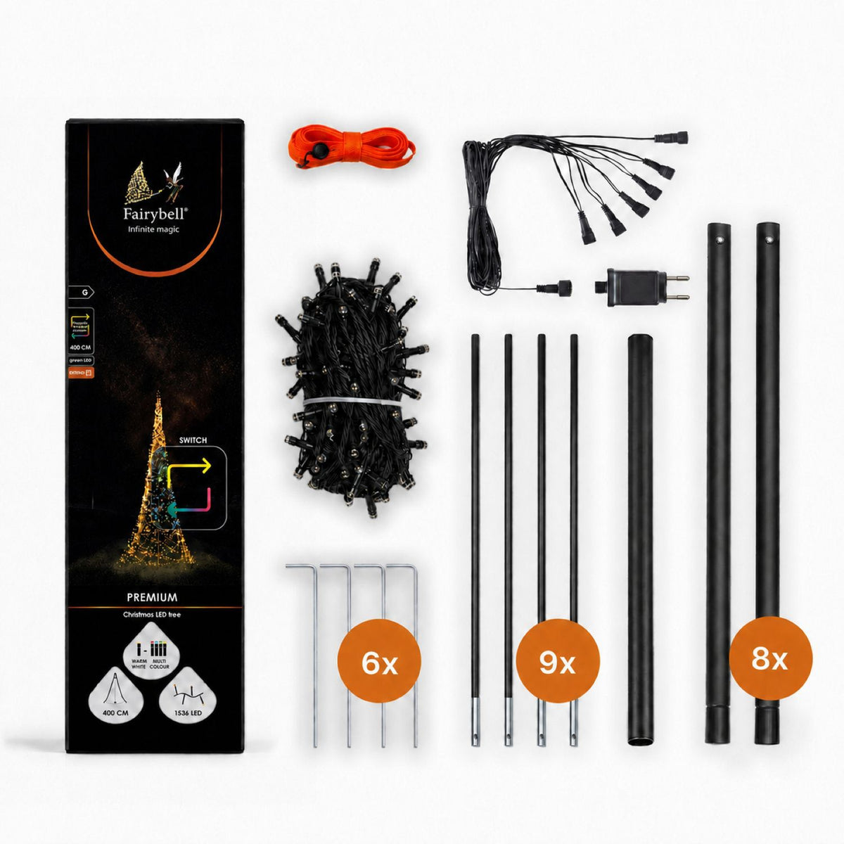 Fairybell Premium | 4 meter | 1536 LED-lampjes | Inclusief mast | Luminous Switch | Pre-order