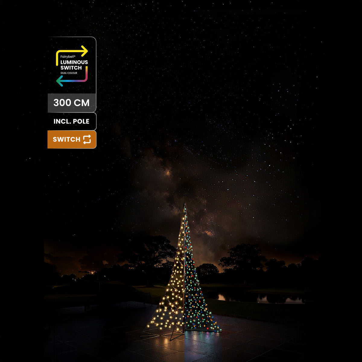 Fairybell Premium |3 meter | 320 LED-lampjes | Inclusief mast | Luminous Switch | All Surface | Pre-order