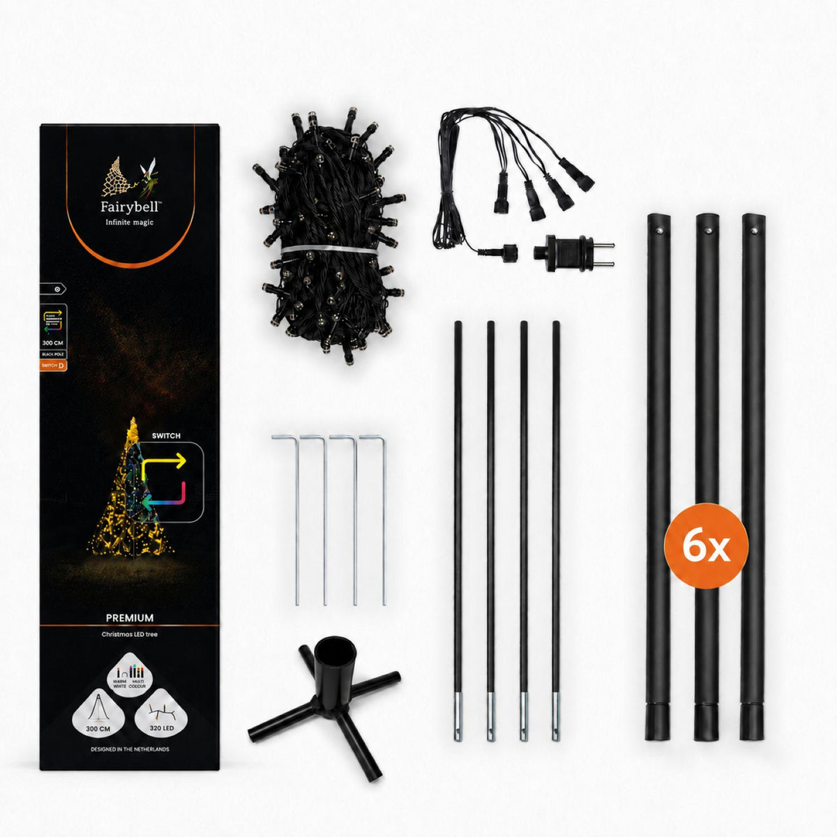Fairybell Premium |3 meter | 320 LED-lampjes | Inclusief mast | Luminous Switch | All Surface | Pre-order