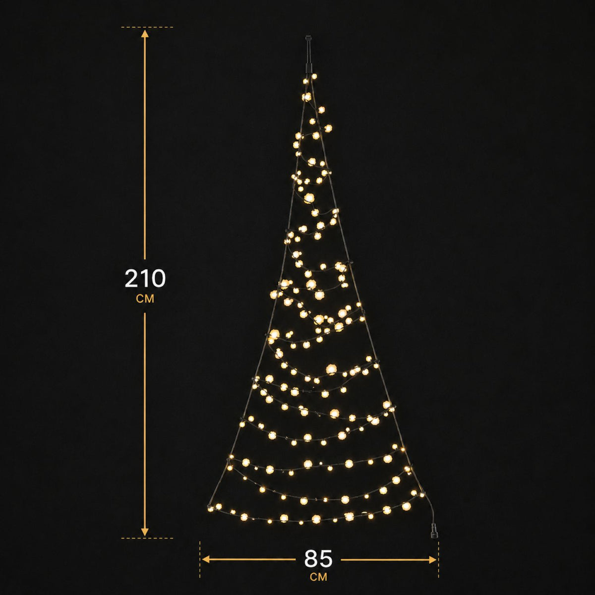 Dimension drawing of the Fairybell Premium Door Tree 2.1 metre showing a height of 210 cm and a width of 85 cm