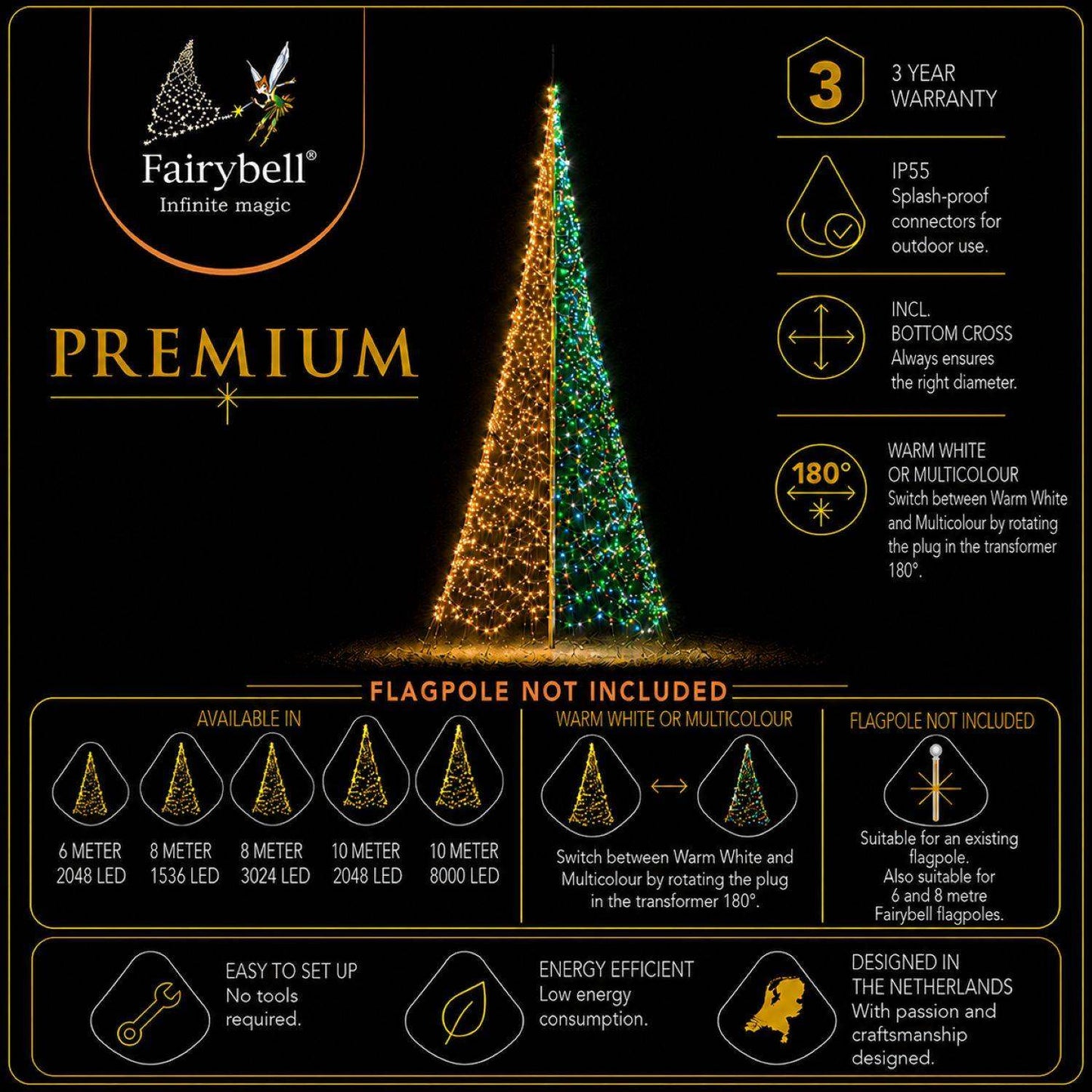 Fairybell Premium | 8 Meter | 3024 LED-Lichter | Luminous Switch |