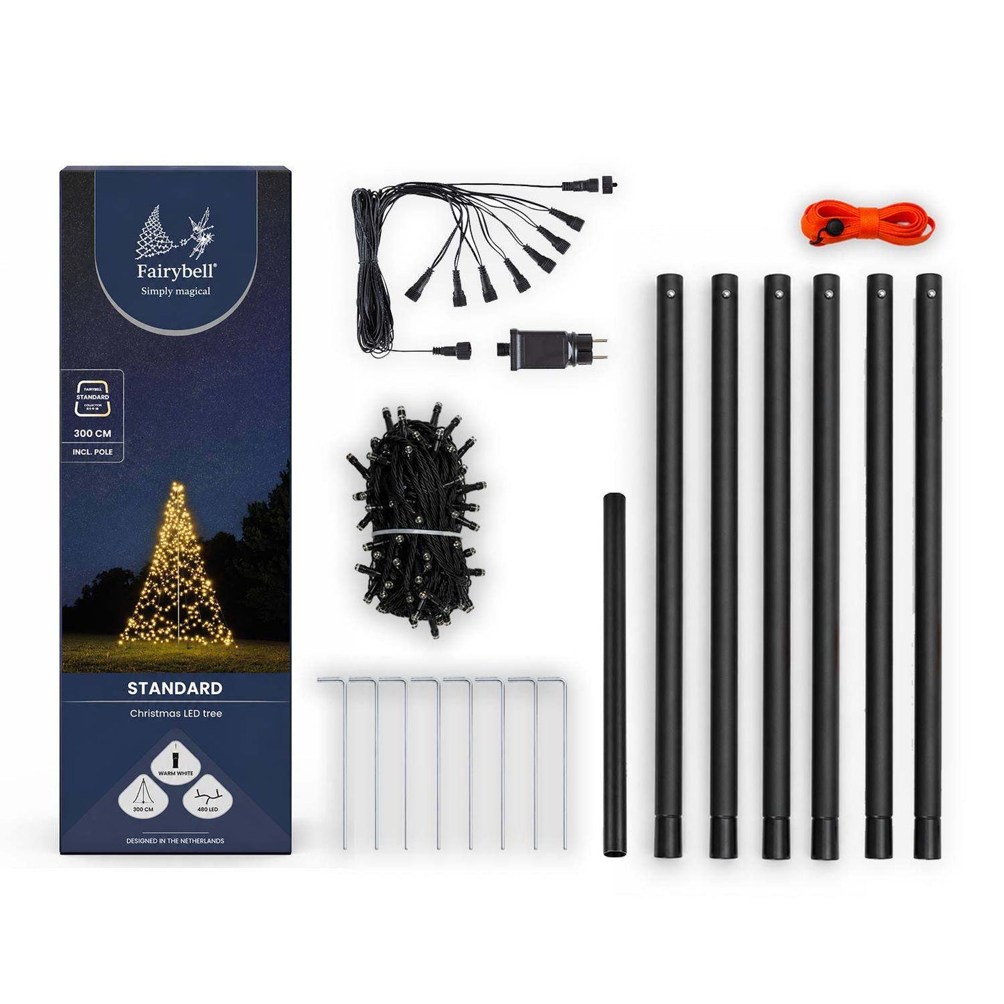 Fairybell Standard | 3 Meter | 480 LED-Lichter | Inklusive Mast | Warmweiß