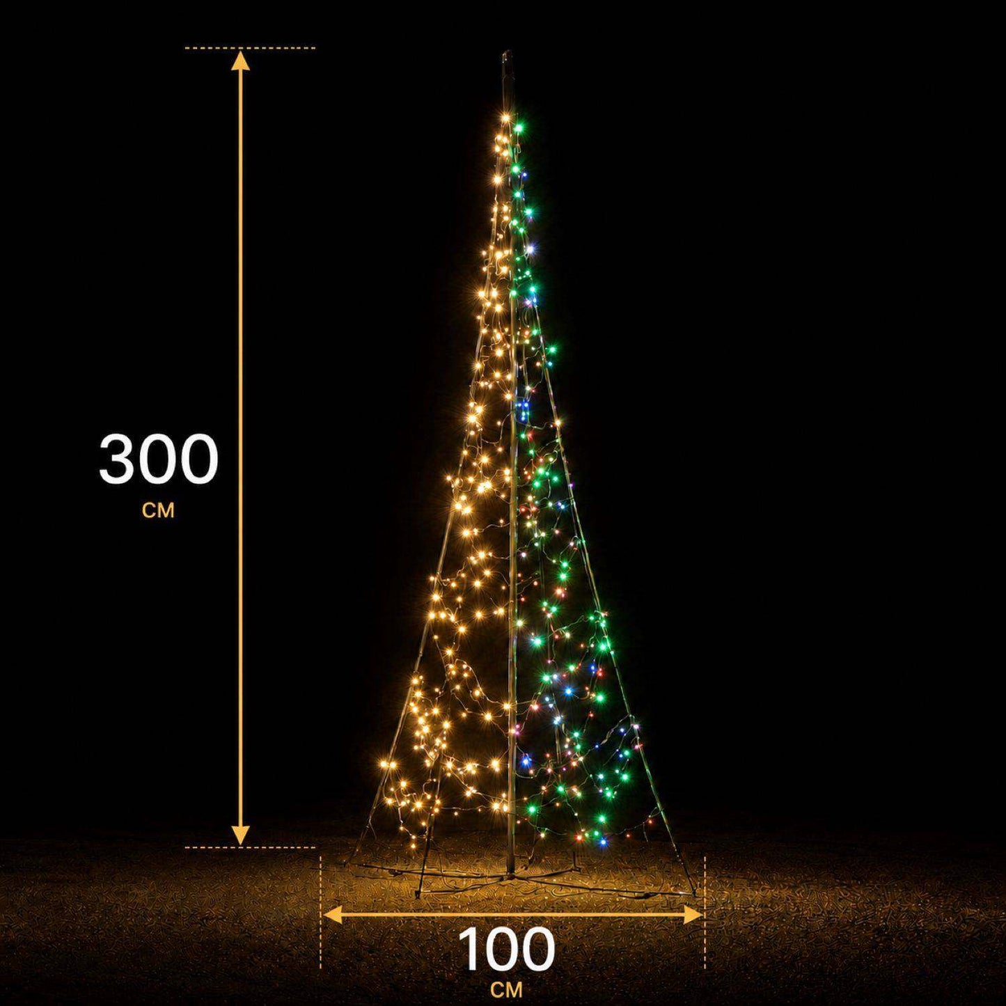Fairybell Premium | 3 metre | 320 LED lights | Including pole | Luminous Switch | All Surface