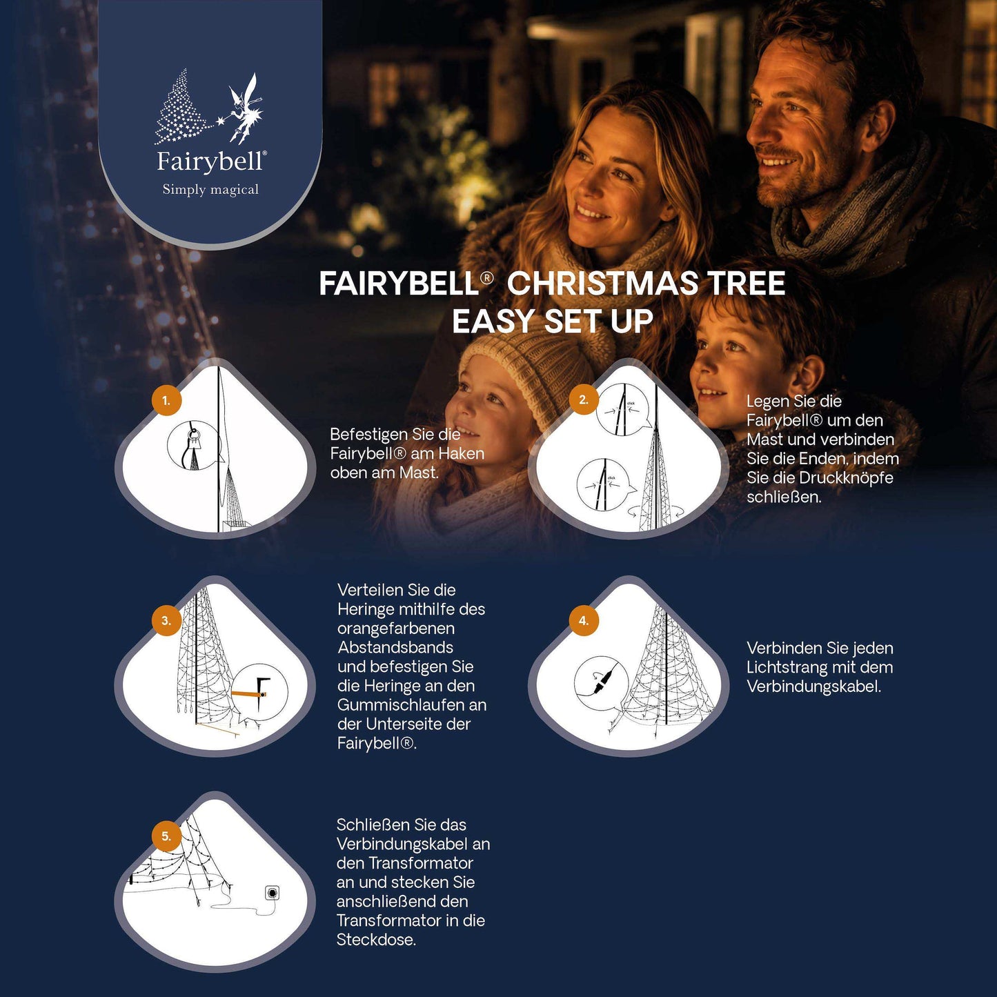 Fairybell Standard | 6 metre | 1200 LED lights | Including pole | Warm white