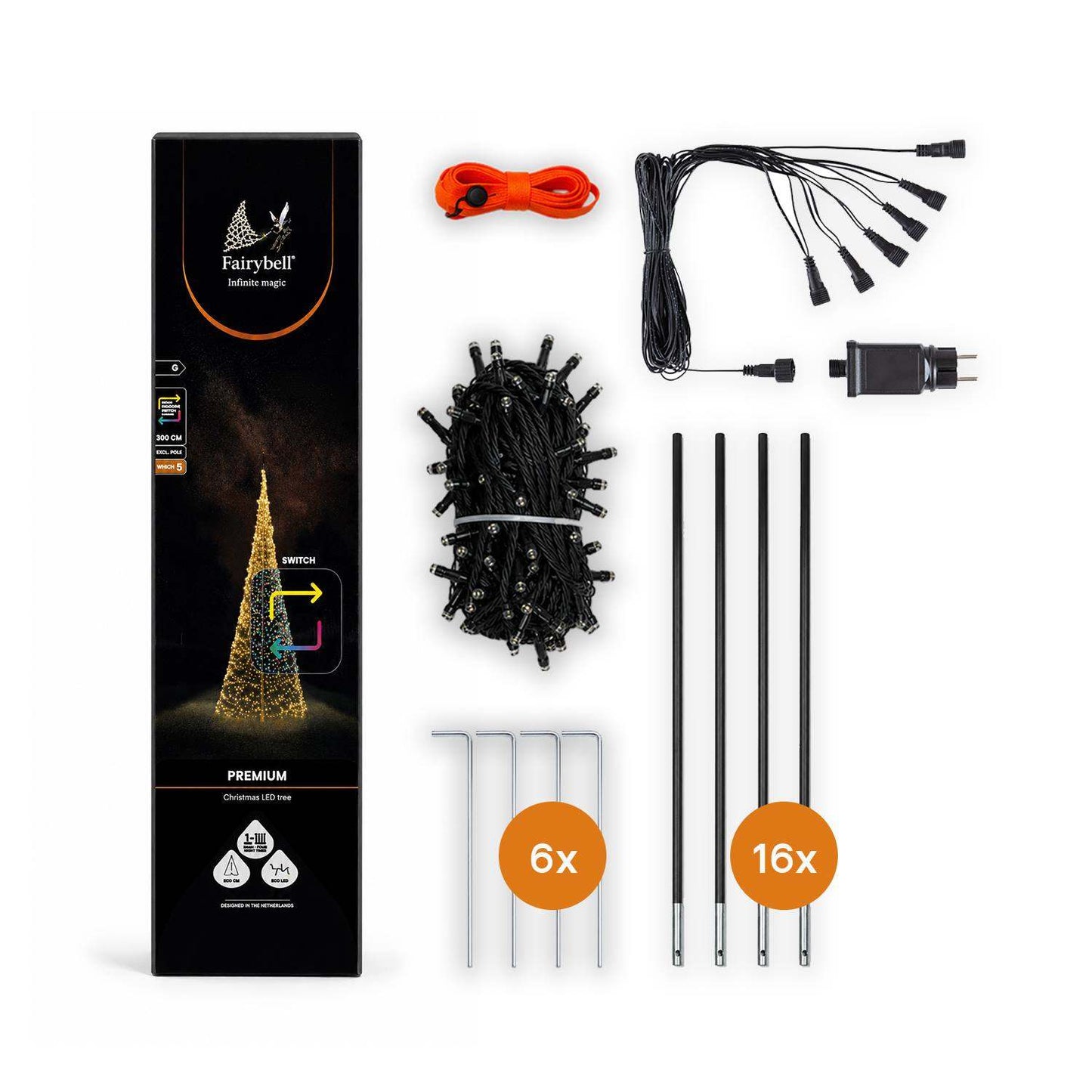 Fairybell Premium | 8 Meter | 1536 LED-Lichter | Luminous Switch |