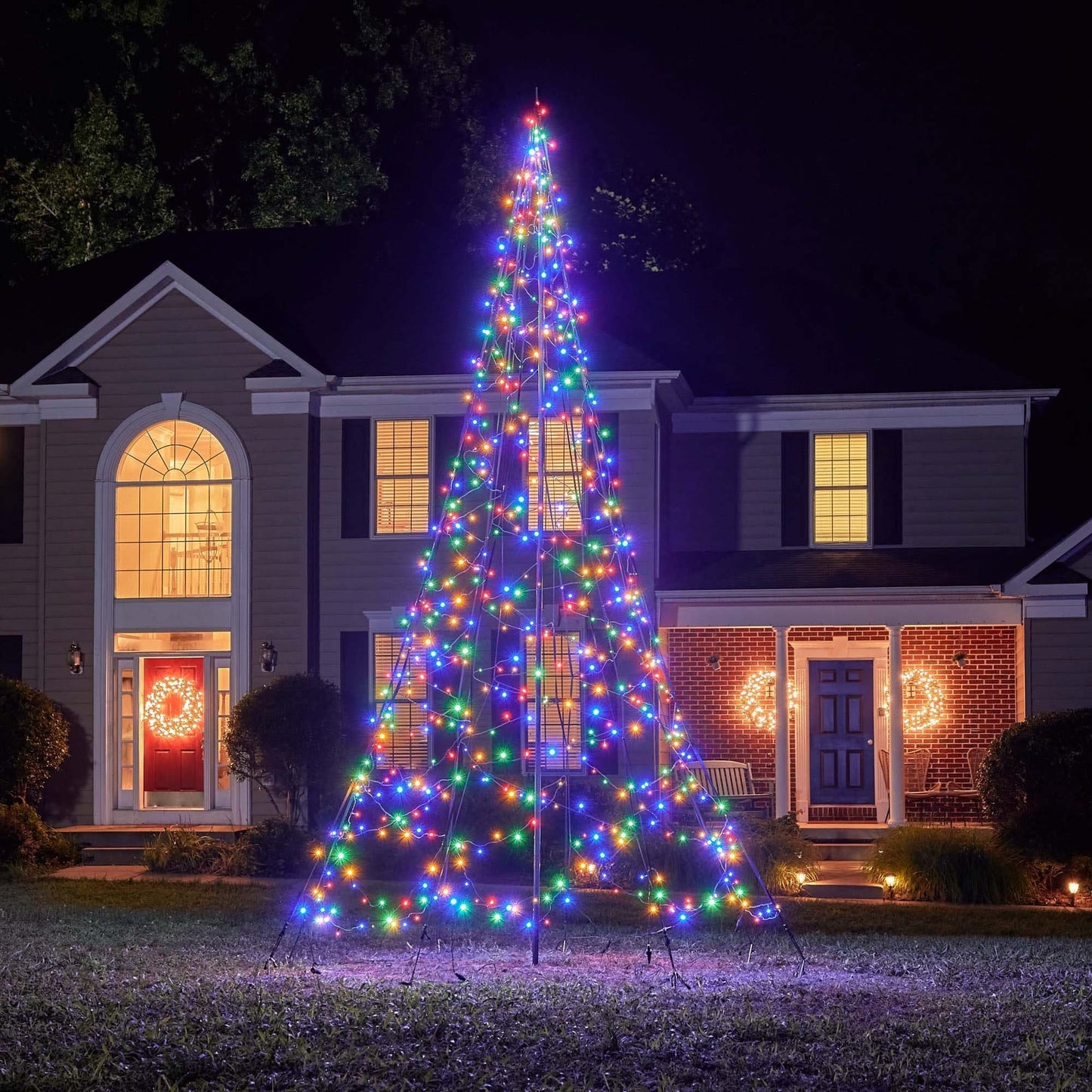Fnwsja Lichterkette Weihnachtsbaum 400 LEDs – Mit Fernbedienung, 16 Zweige à 2 M, Für 1–2,4 M Bäume, IP65, 8 Modi, Timer, Bunt, Inkl. Stern-Topper